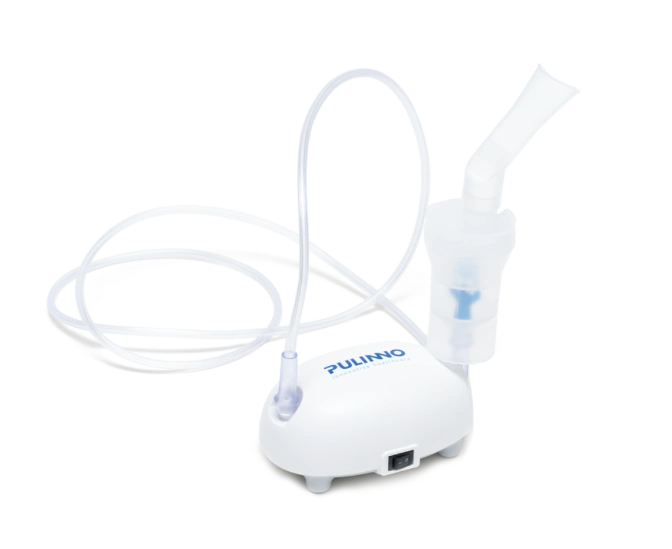 Nebulizator kompresorowy NebBee – urządzenie do inhalacji z akcesoriami i opakowaniem.